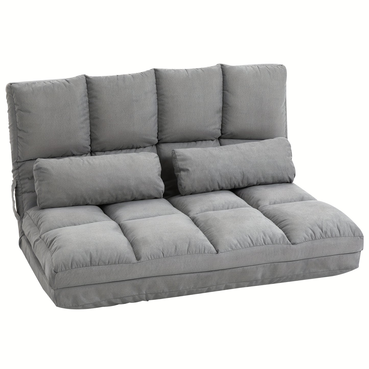 Vloerstoel – Zitzak – Lounge Stoel – Fauteuil – Relax Stoel – Verstelbaar In 3 Posities – Luxe Grijs Velvet Met Stalen Frame – 102x73x60 cm