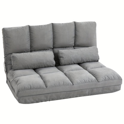 Vloerstoel – Zitzak – Lounge Stoel – Fauteuil – Relax Stoel – Verstelbaar In 3 Posities – Luxe Grijs Velvet Met Stalen Frame – 102x73x60 cm