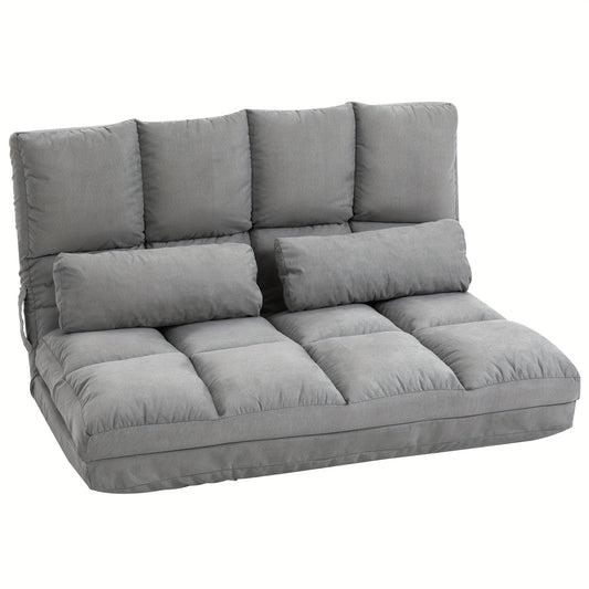 Vloerstoel – Zitzak – Lounge Stoel – Fauteuil – Relax Stoel – Verstelbaar In 3 Posities – Luxe Grijs Velvet Met Stalen Frame – 102x73x60 cm