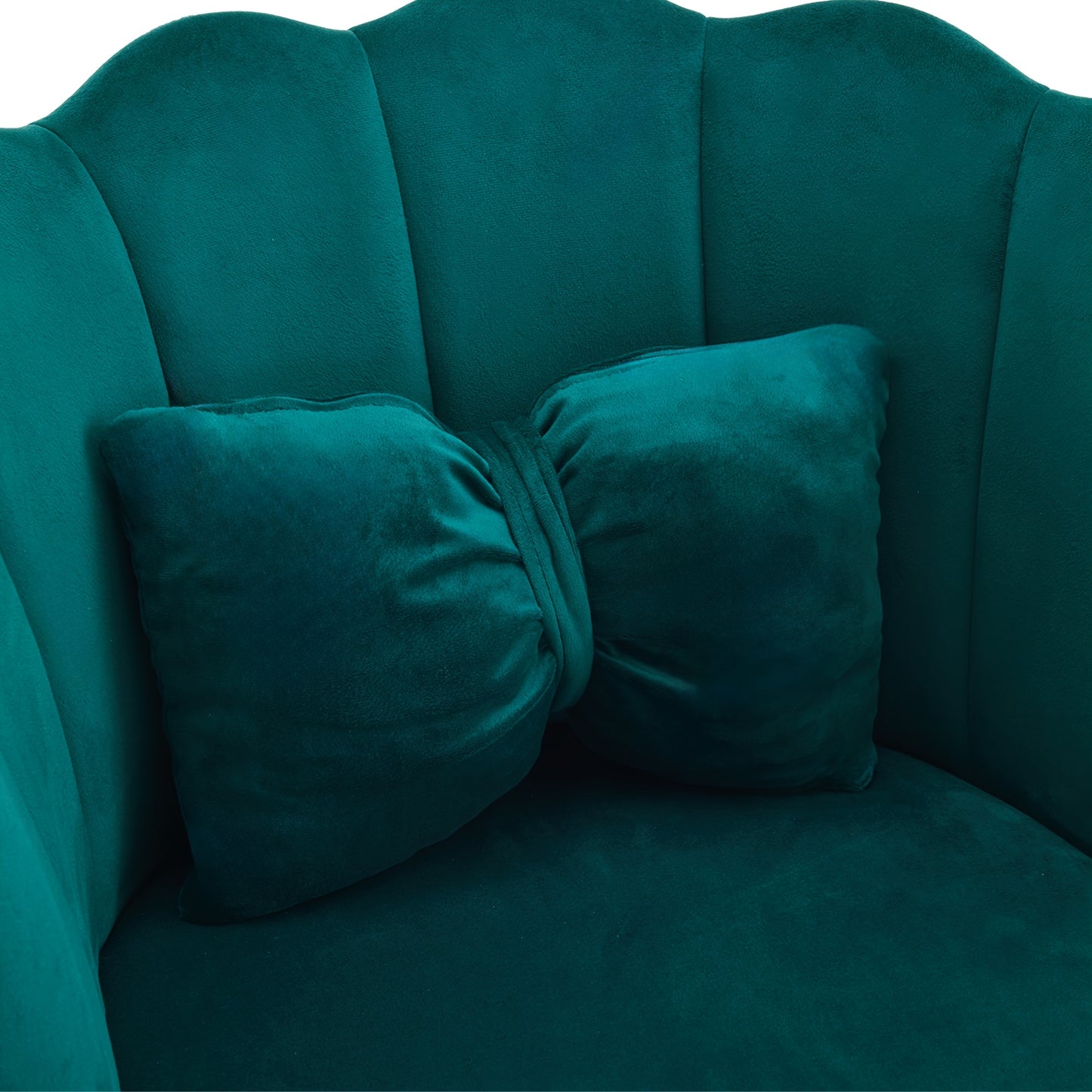 Velvet Fauteuil – Fluwelen Stoel – Lounge Chair – Design Fauteuil – Accentstoel – Luxe Blauw – Goud Metalen Poten – Bloemvormige Rugleuning – Comfortabel Gepolsterd Zitkussen