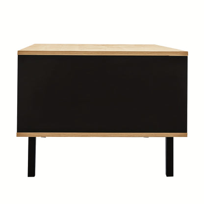 Salontafel – Koffietafel – Bijzettafel – Houten Tafel – Woonkamertafel – Bruin – Hardhout Met Glas – Ruime Lade – Compact Ontwerp