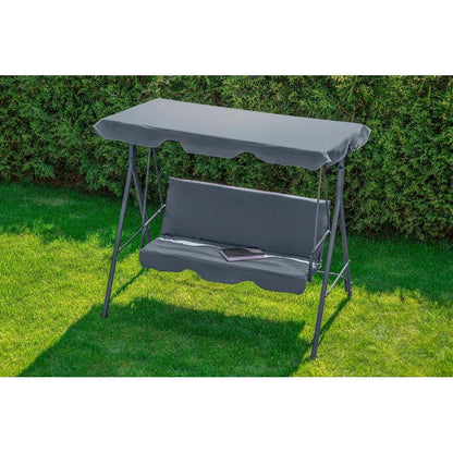 3-Persoons Tuinschommel – Tuinswing – Buitenschommel – Zitschommel – Schommelbank – Gepoedercoat Stalen Frame – Verstelbare Polyester Luifel