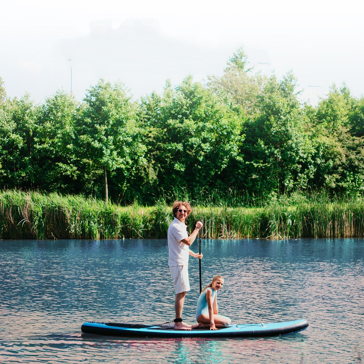 Opblaasbare SUP Board – Stand-Up Paddle Board – Peddelboard – Inflatable Board – Mintgroen Design – 285 Cm Lang – Draagkracht 150 Kg - QUORE