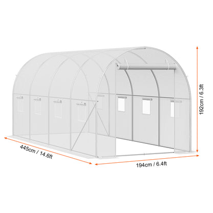 Walk-in Kweekkas – Serre – Tuinkas – Groentekas – Plantenkas – Ruim 4,5x2,1x2,1m – Gegalvaniseerd Stalen Frame – Waterdichte UV-bestendige PE Hoes