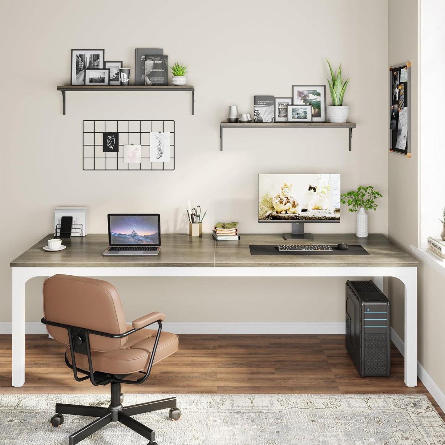 Bureau – Computertafel – Werkplek – Kantoortafel – Vergadertafel – Modern Design – 200 x 70 x 75 cm – Eikenhout