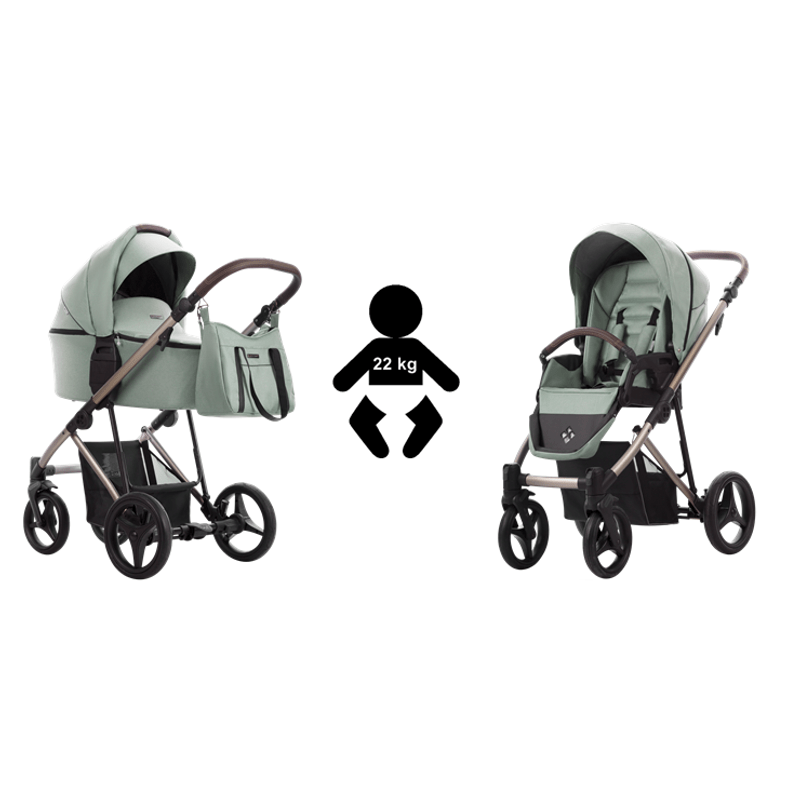 2-in-1 Kinderwagen – Wandelwagen – Reiswieg – Buggy – Babywagen – Lichtgewicht Draagmand – Verstelbare Hoogte