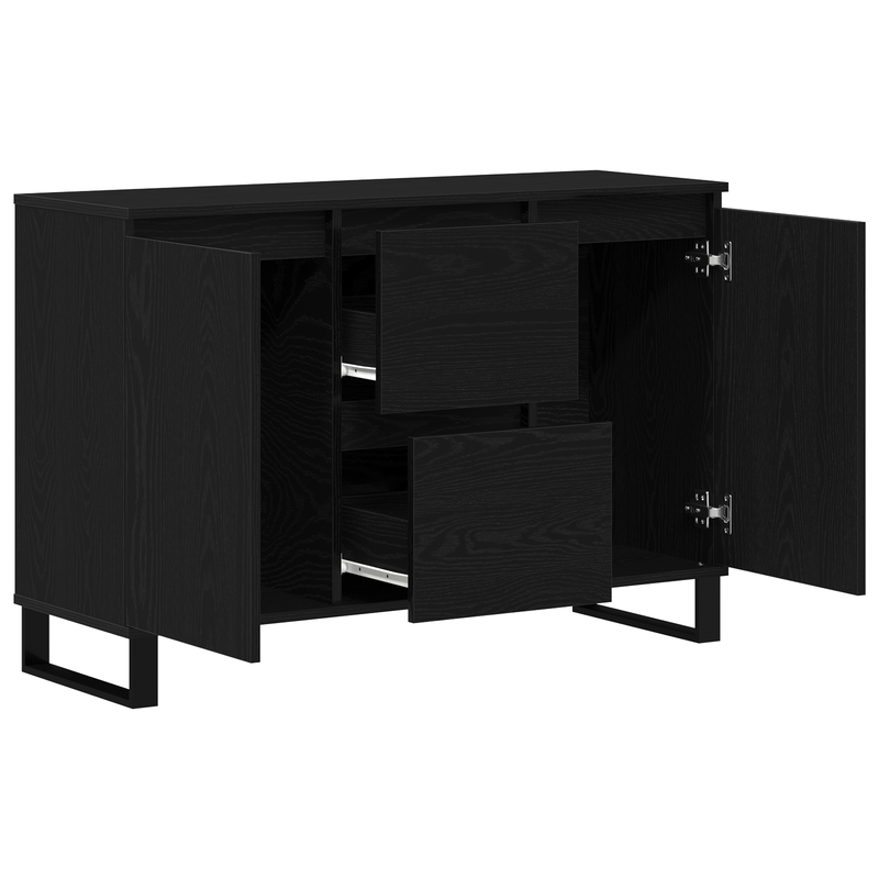 Sideboard Zwart Eiken 104x35x70cm Gelaagd Hout Removable storage practical