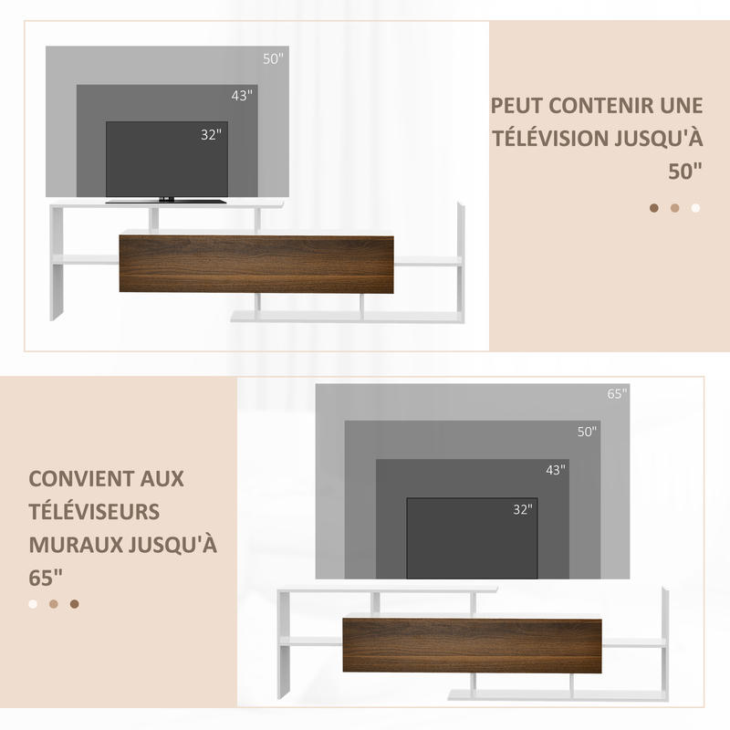 Tv-meubel – Tv-kast – Wandmeubel – Zwevend – Lowboard – Hoogwaardig Hardhout – Ruimtebesparend Zwevend Design