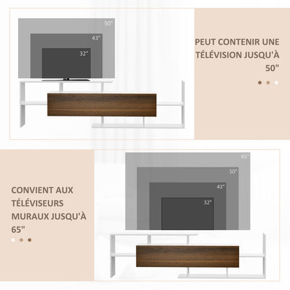 Tv-meubel – Tv-kast – Wandmeubel – Zwevend – Lowboard – Hoogwaardig Hardhout – Ruimtebesparend Zwevend Design