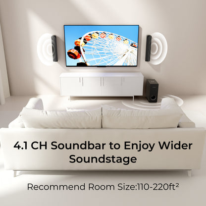 Soundbar – Home Cinema Speaker – Tv Speaker – Draadloze Speaker – Hifi Speaker – 4.1-Kanaals Geluidssysteem – Afneembaar Design Met Draadloze Subwoofer