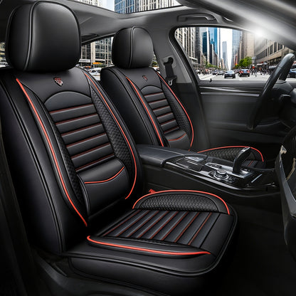 Full Set PU Leather Car Seat Covers Compatible for all - Adjustable Headrest & Backrest, Soft Cushioning Foam Padding, Easy Install, All-Season (Driver/Passenger/Rear/ Seats)
