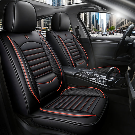 Full Set PU Leather Car Seat Covers Compatible for all - Adjustable Headrest & Backrest, Soft Cushioning Foam Padding, Easy Install, All-Season (Driver/Passenger/Rear/ Seats)