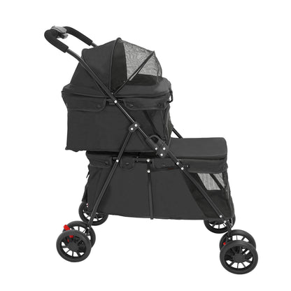 2-layer Pet Trolley | Black, Multi-functional, Thoughtful Design, Suitable Load Bearing, Safe and Comfortable, Made of Alloy Steel and Polyester, Brand: NaMaSyo
