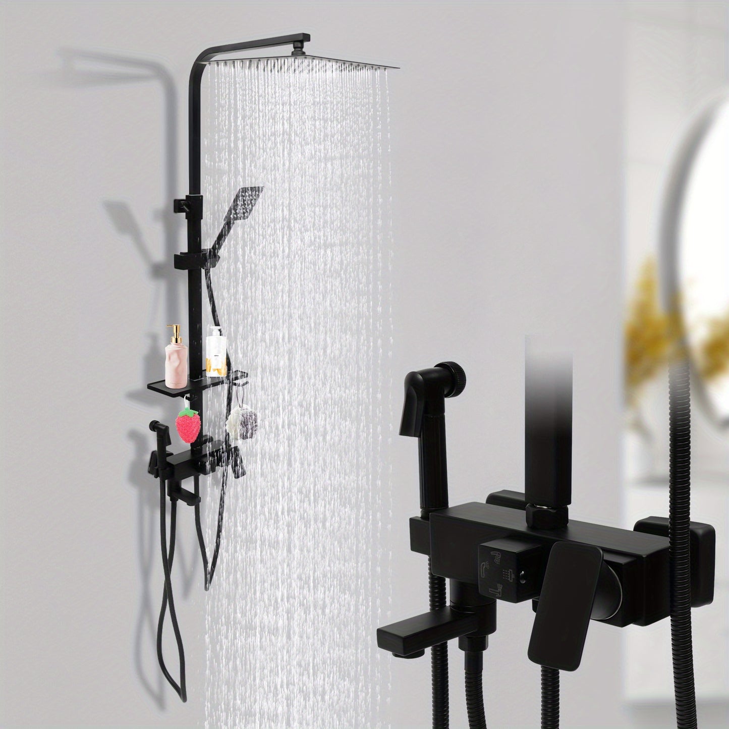 Doucheset – Douchekraan – Regendouche – Handdouche – Mengkraan – 304 RVS & Messing – Verstelbare Glijstang 73-116 cm