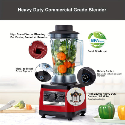 Blender – Smoothiemaker – Sapjesmaker – Keukenmixer – Mixer – 2200W Motor – Duurzaam Design