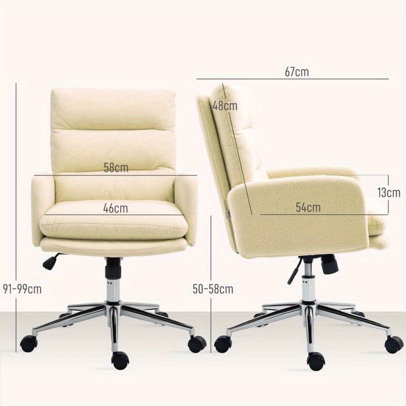 Ergonomische Bureaustoel – Bureaustoel Home Office – Werkstoel – Desk Chair – Kantoorstoel – Verstelbare Armleuningen – Zachte PU Bekleding