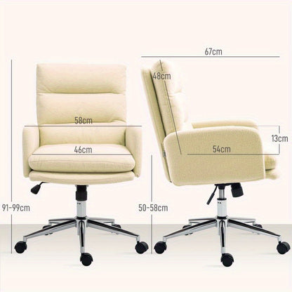 Ergonomische Bureaustoel – Bureaustoel Home Office – Werkstoel – Desk Chair – Kantoorstoel – Verstelbare Armleuningen – Zachte PU Bekleding