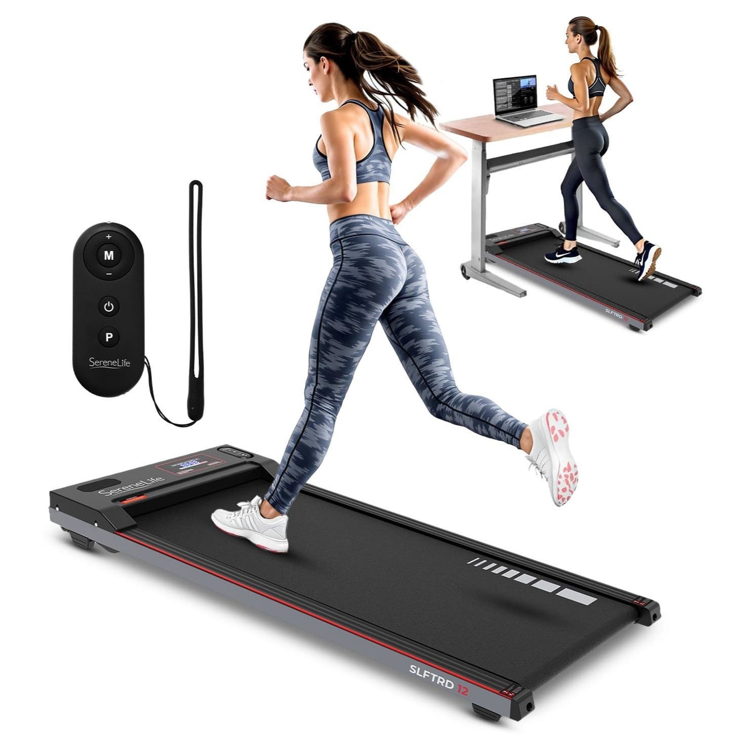 Loopband – Mini Loopband – Draagbare Treadmill – Fitnessapparaat – Hardloopband – Compact Ontwerp – Stil & Schokdempend – 100x40 cm Loopvlak – Max 120 kg