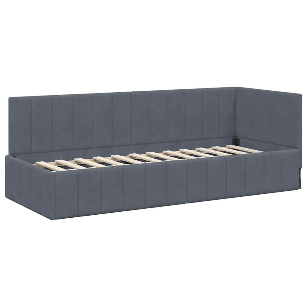 Bedframe – Bedombouw – Slaapbank – Bedbodem – Houten Frame – Gele Fluwelen Bekleding – 80x200 cm – Stevige Lattenbodem