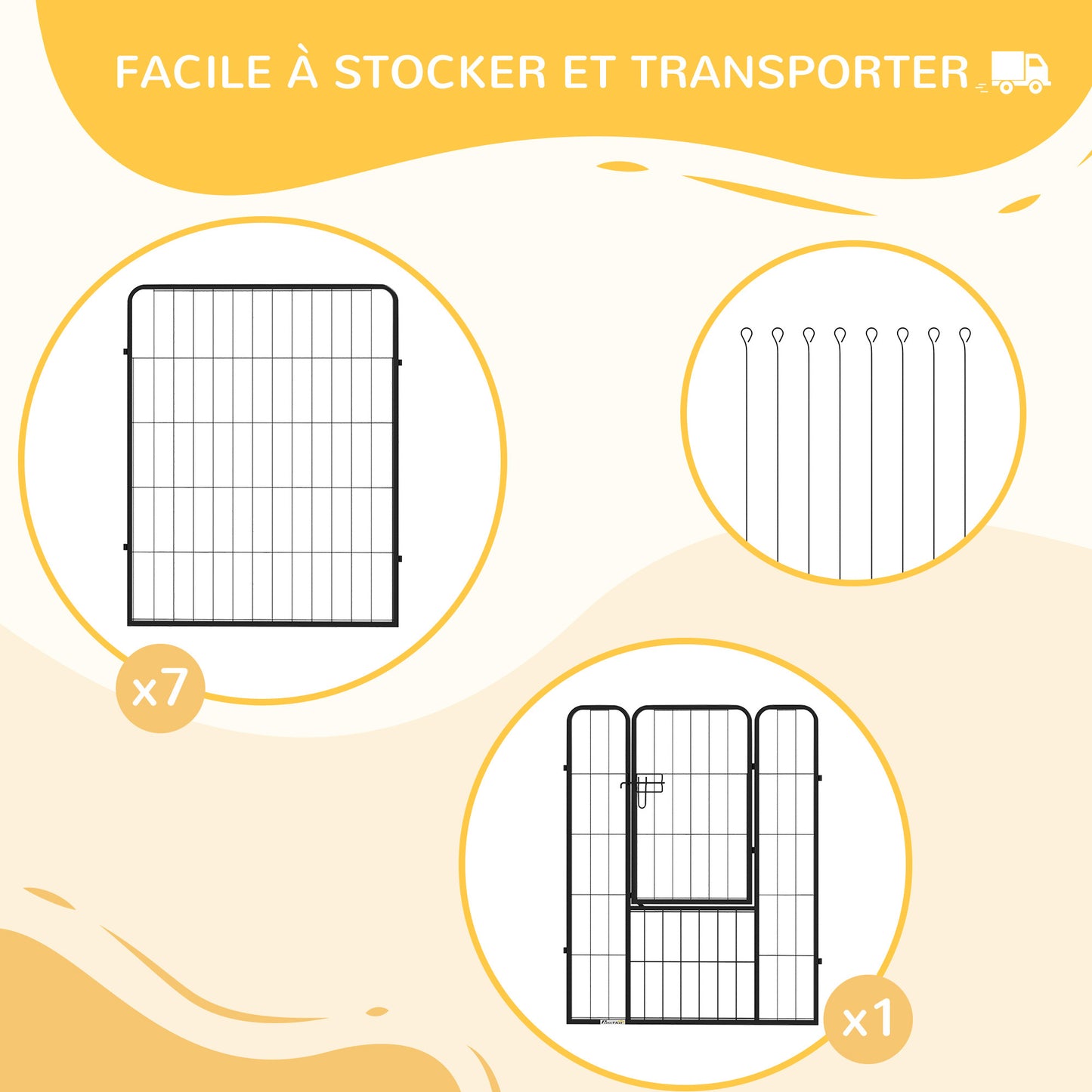 Dierenpark Hondenren – Hondenhek – Konijnenren – Knaagdieromheining – Huisdierenren – Modulair & Inklapbaar – Zwart Epoxy Stalen Panelen 80x100 cm – Met Afsluitbare Deur