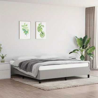 Bed frame without Mattress Grigio Chiaro 160x200cm Tissue Practical, removable, suitable for all seasons, Seasonal Bedding, Spacesaving Bed, Sleek Bedroom Furniture, Modern Home Decor, Lightweight Construction, Removable Desi