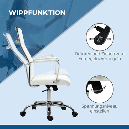 Bureaustoel – Office Chair – Draaistoel – Kantoorstoel – Ergonomische Stoel – Verstelbare Zithoogte – PU Kunstleer Zitting
