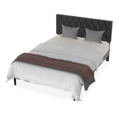 Gestoffeerd Bed – Bedframe – Slaapbed – Boxspring – Ledikant – Zwart – Licht En Zacht Stof – Maximaal Gewicht 300 Kg