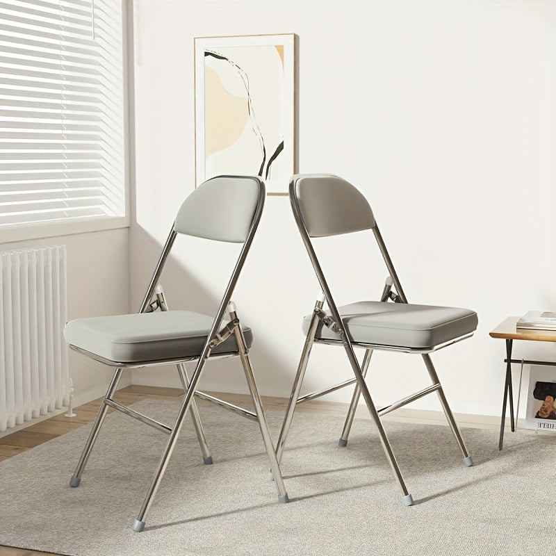 Set van 4 Eetkamerstoelen – Grijs Kunstleer met Comfortabele Bekleding – Stijlvol en Duurzaam Ontwerp voor Restaurant, Keuken, Woonkamer of Conferentieruimte