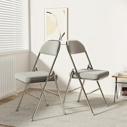 Set van 4 Eetkamerstoelen – Grijs Kunstleer met Comfortabele Bekleding – Stijlvol en Duurzaam Ontwerp voor Restaurant, Keuken, Woonkamer of Conferentieruimte