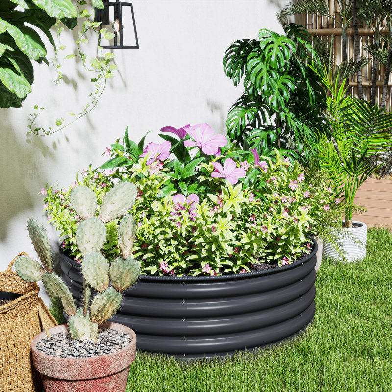 Hoogtebed – Verhoogd Bed – Plantenbak – Moestuinbak – Tuinbak – Gepoedercoat Staal – 120x120x43 cm – Ergonomisch & Weerbestendig