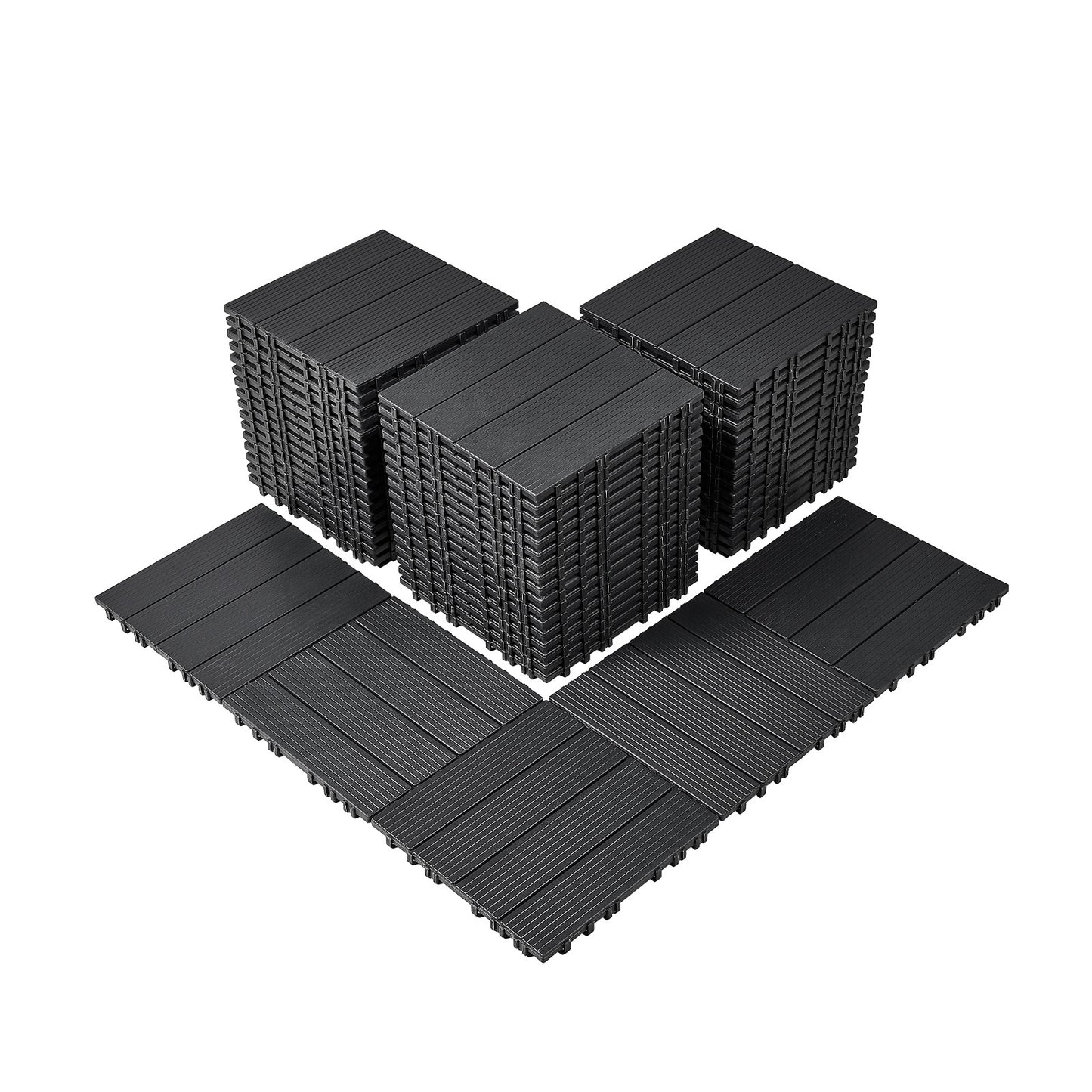 Terrastegels – Balkontegels – Kunststof Tegels – Kliktegels – Vloertegels – 54 Stuks – Waterdicht en Antislip – 29,5x29,5 cm