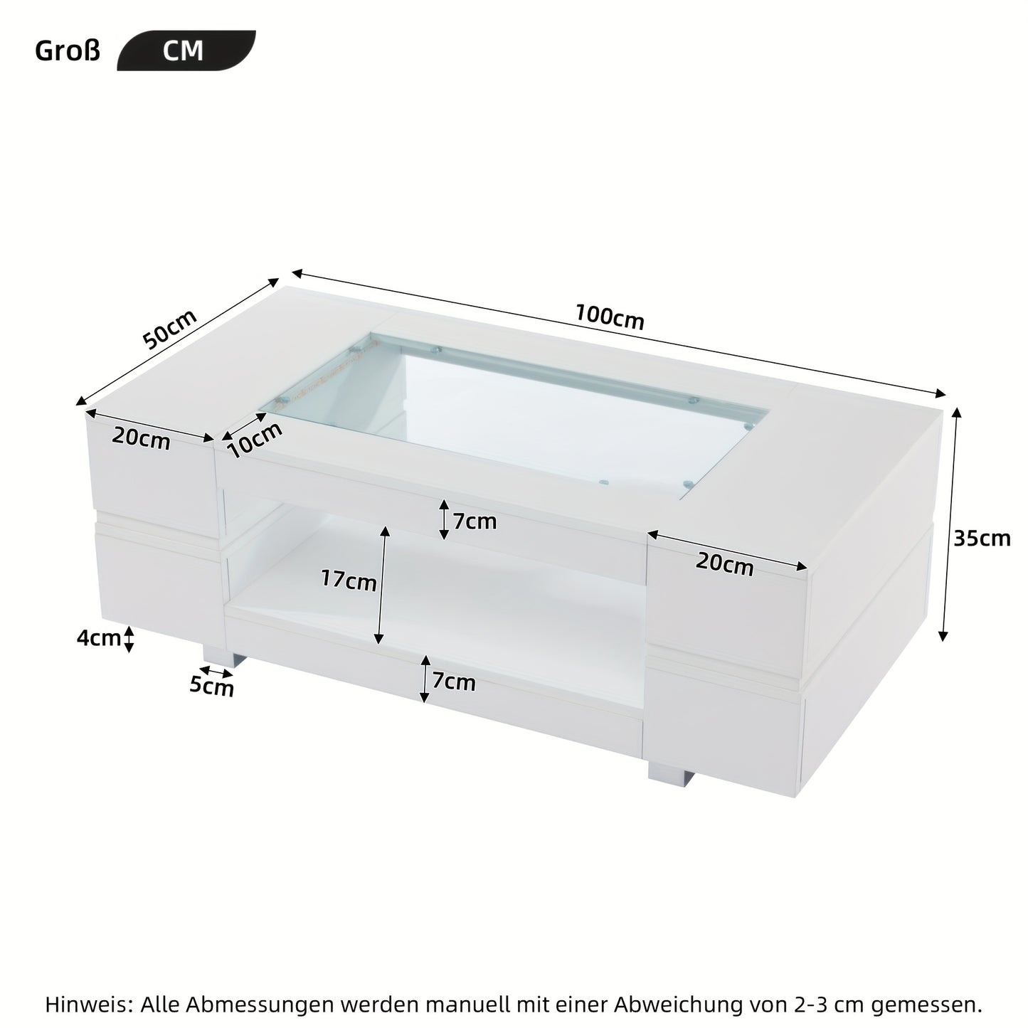 White Coffee Table, Sofa Table, Living Room Table for Party, Office, Living Room