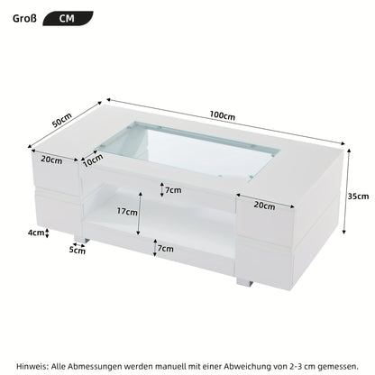 White Coffee Table, Sofa Table, Living Room Table for Party, Office, Living Room