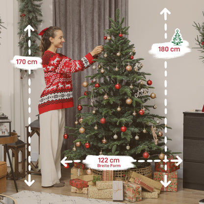Kunstkerstboom – Nepkerstboom – Kerstboom Kunst – Kunstige Kerstboom – Valse Kerstboom – 180 cm Hoog – Brandvertragend PVC En Metaal