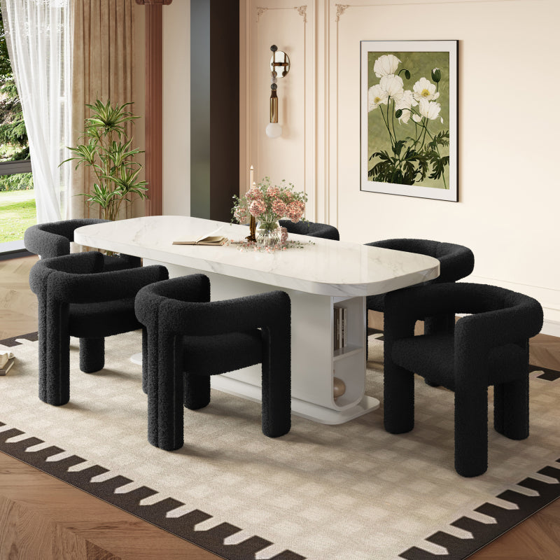 Fauteuil – Zitzak – Loungestoel – Relaxstoel – Sessel – Ergonomisch Design – Teddy Fleece Bekleding – Zwart – Comfortabel – Stijlvol