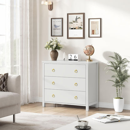 Modern 3-Drawer Dresser - Tall Freestanding Chest of Drawers with Non-Wood Storage Cabinet, Easy Assembly, Space-Saving Vertical Organizer Suitable for Bedroom, Living Room, Hallway - 80.01cm Wide 3.2+ Cubic Feet