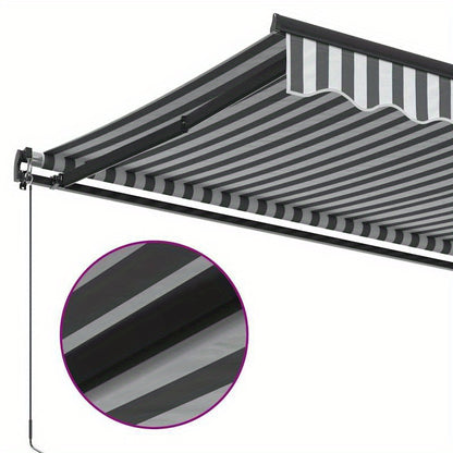 Zonnescherm – Zonwering – Terrasoverkapping – Buitenluifel – Uitvalscherm – Handmatig Inklapbaar – Metaal Frame – 600x300 cm – Antraciet