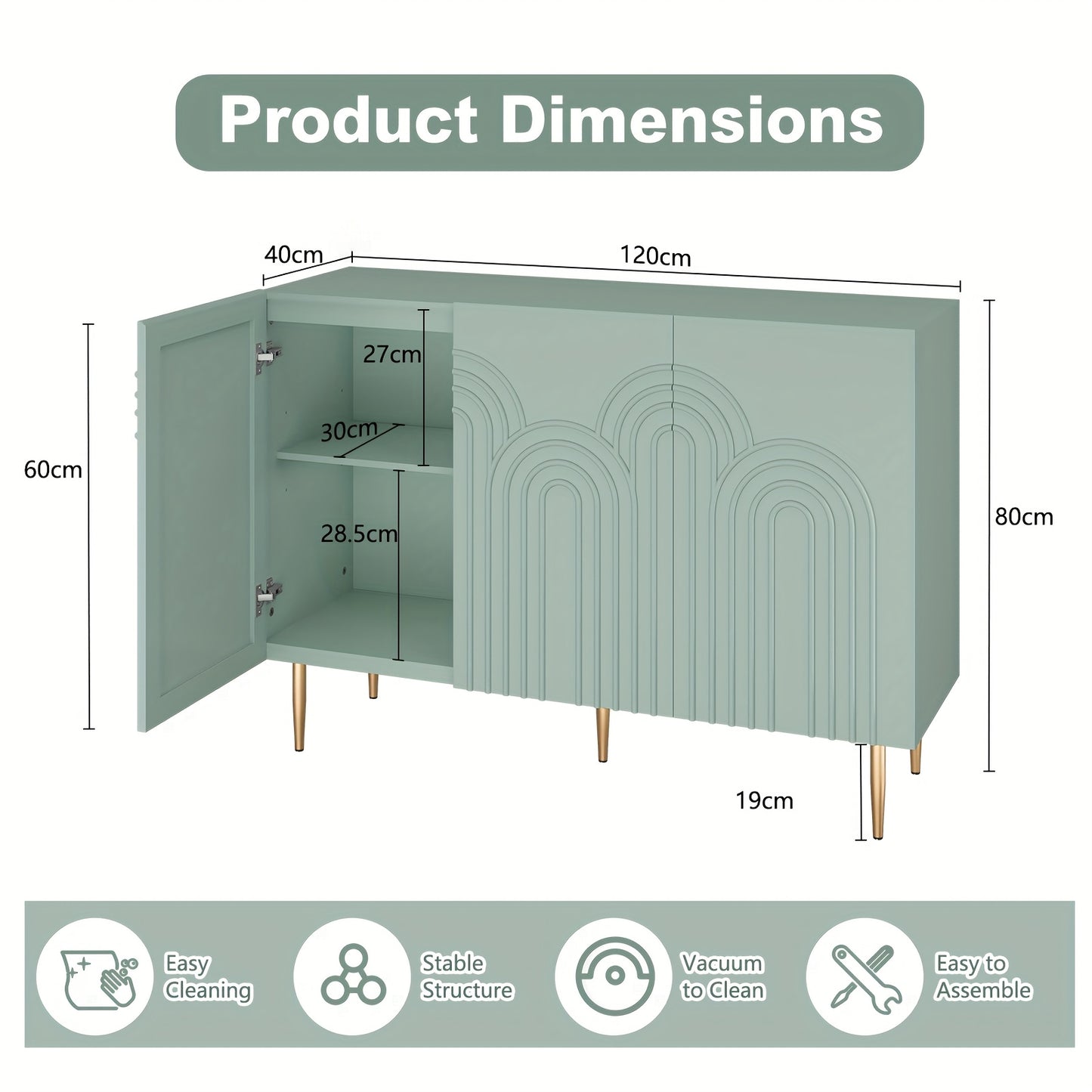Opvouwbaar Bureau – Bureaumeubel – Werkplek – Schrijfmeubel – Studieplek – Scandinavisch Design – Eikenhout Werkblad – Stevig Metalen Onderstel – Groen
