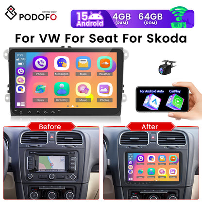 Autoradio – Car Radio – Auto Stereo – Multimedia Speler – Navigatiesysteem – 9 Inch HD Touchscreen – 4G + 64GB Met AHD Achteruitrijcamera
