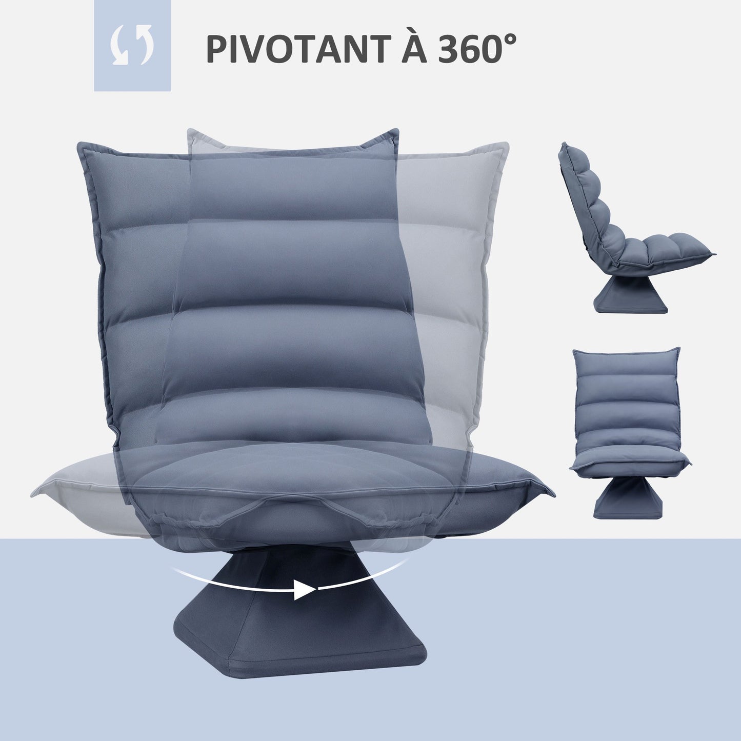 Vloerstol – Vloerstoel – Draaistoel – Gaming Stoel – Relaxfauteuil – 360° Draaibaar – Verstelbare Rugleuning