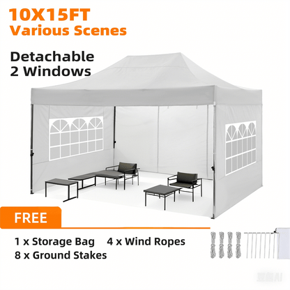 Draagbare Tent – Beschutting – Schaduwplek – Marktkraam – Camping – Lichtgewicht Aluminium – Drie Afneembare Zijwanden