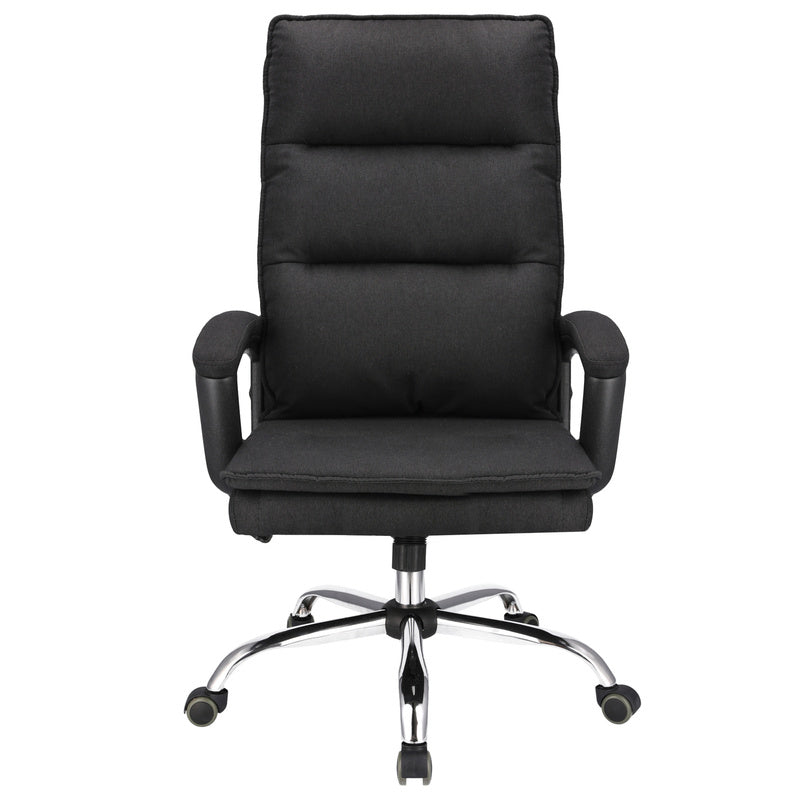 Bureaustoel – Kantoorstoel – Game Stoel – Office Chair – Gamestoel – Zwart Stof – Met Metalen Onderstel – Verstelbare Zithoogte