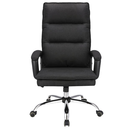 Bureaustoel – Kantoorstoel – Game Stoel – Office Chair – Gamestoel – Zwart Stof – Met Metalen Onderstel – Verstelbare Zithoogte