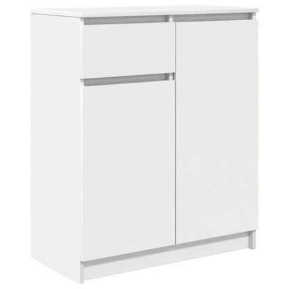Sideboard with Drawer, White, 71x35x84 cm, Wood Composite Material/Storage Cabinet/Shoe Rack/TV Stand. This Storage Shelf Offers Ample Space to Keep Various Items Organized, Keeping Your Room Tidy