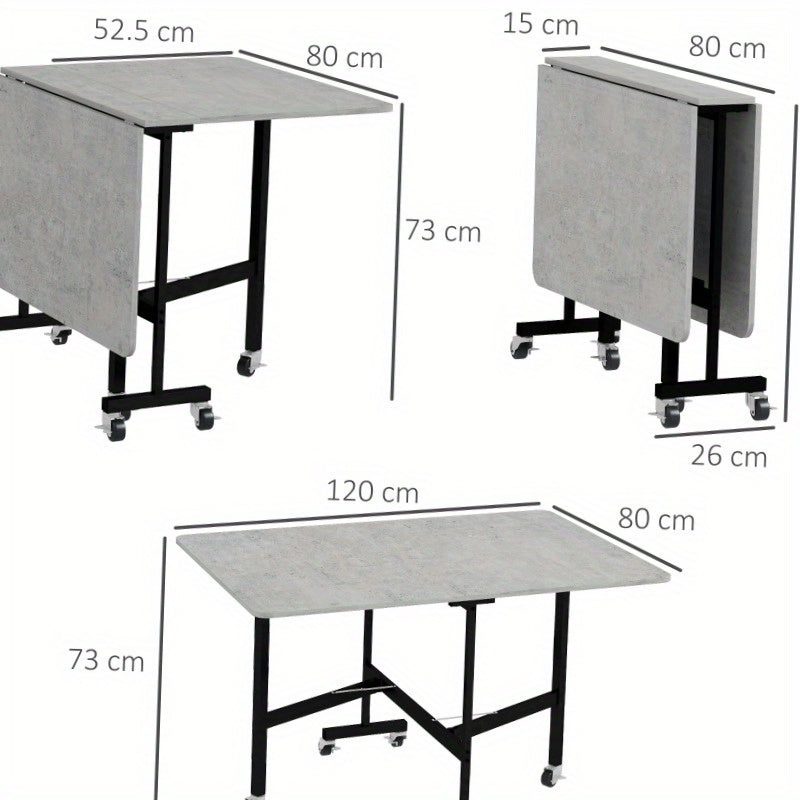 Uitschuifbare Eettafel – Uitklapbare Tafel – Klaptafel – Grote Eettafel – Verstelbare Tafel – Grijs – Geschikt Voor 46 Personen – Steviele Stalen Poten