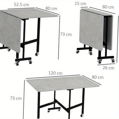 Uitschuifbare Eettafel – Uitklapbare Tafel – Klaptafel – Grote Eettafel – Verstelbare Tafel – Grijs – Geschikt Voor 46 Personen – Steviele Stalen Poten