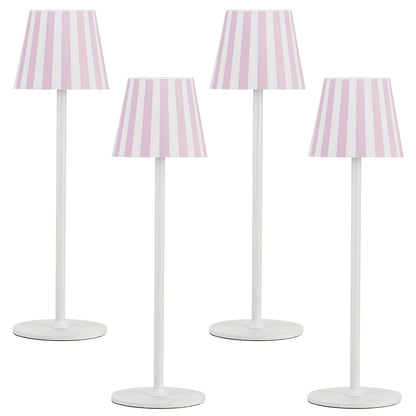 Draadloze LED Tafellamp – LED Lamp – Nachtlampje – Bureaulamp – Sfeerverlichting – Set van 4 Roze-Witte Lampen – Oplaadbaar 7000mAh – Touch Bedienbaar