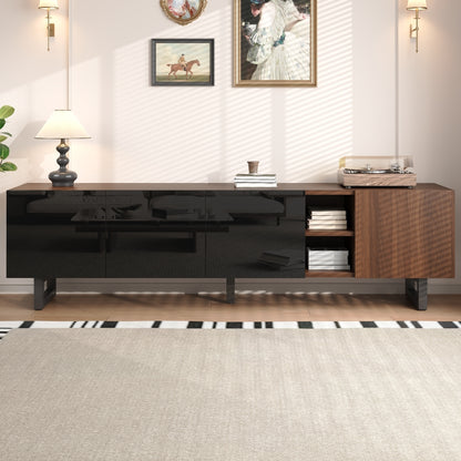 Tv-meubel – TV-kast – TV-stand – Mediamöbel – Vierdeurs Meubel – Uniek Design – Lage TV Montage – 180x38x50 cm – Zonder Elektriciteit