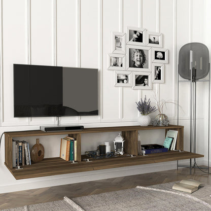 TV Meubel – TV Kast – Televisiekast – Meubel – Media Meubel – Zwevend Ontwerp – 180x31x29,5 cm – Wit Spaanplaat