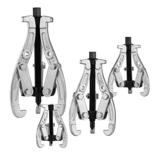 Lagertrekker – Poelietrekker – Tandwieltrekker – Wiellagertrekker – Vliegwieltrekker – 4-delig Set – 2 en 3-armige Omkeerbare Kaken